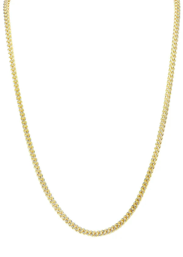 Hollow Diamond Cut Franco Chain 10K/14K - Yellow Gold