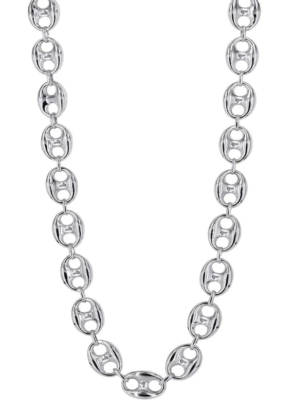 Hollow Puff Gucci Chain 10K/14K - White Gold