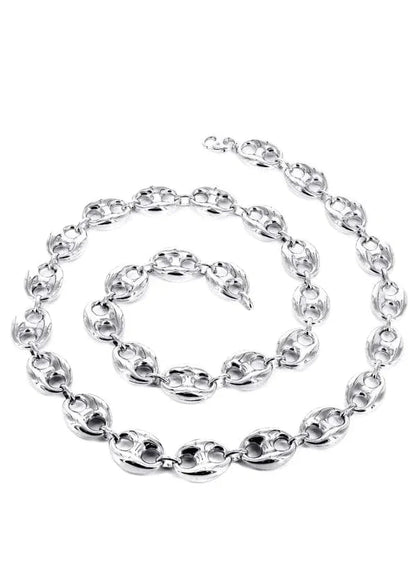 Hollow Puff Gucci Chain 10K/14K - White Gold