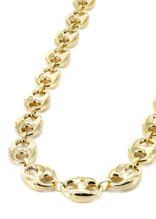 Hollow Puff Gucci Chain 10K/14K - Yellow Gold