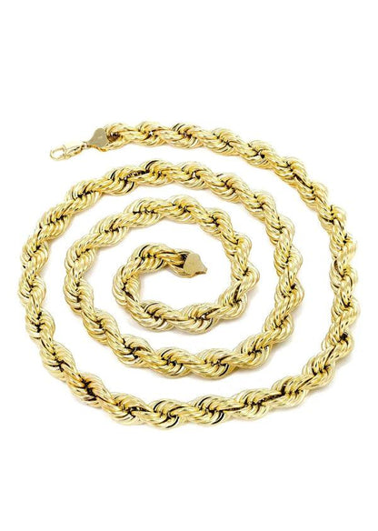Hollow Gold Rope Chain 10K/14K - Yellow Gold