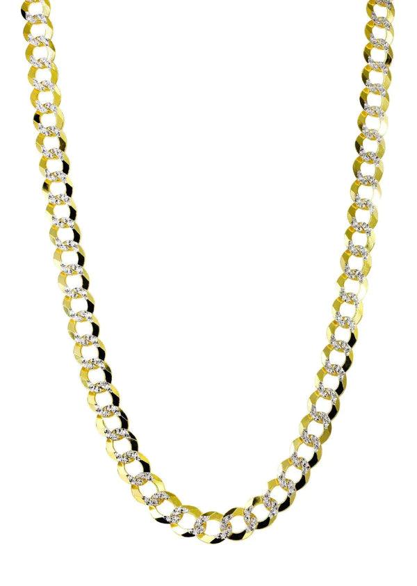 Hollow Diamond Cut Cuban Link Chain 10K/14K - Yellow Gold