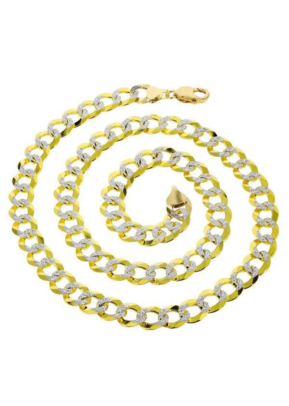Hollow Diamond Cut Cuban Link Chain 10K/14K - Yellow Gold