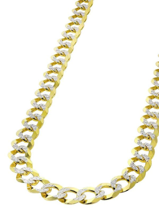 Hollow Diamond Cut Cuban Link Chain 10K/14K - Yellow Gold