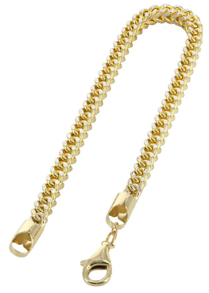 Hollow Diamond Cut Franco Bracelet 10K/14K - Yellow Gold