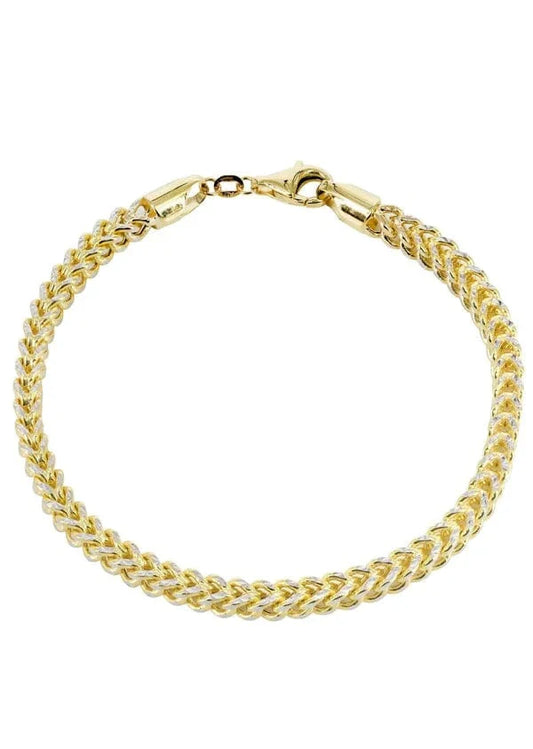 Hollow Diamond Cut Franco Bracelet 10K/14K - Yellow Gold
