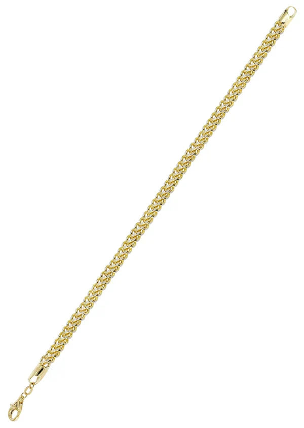 Hollow Diamond Cut Franco Bracelet 10K/14K - Yellow Gold