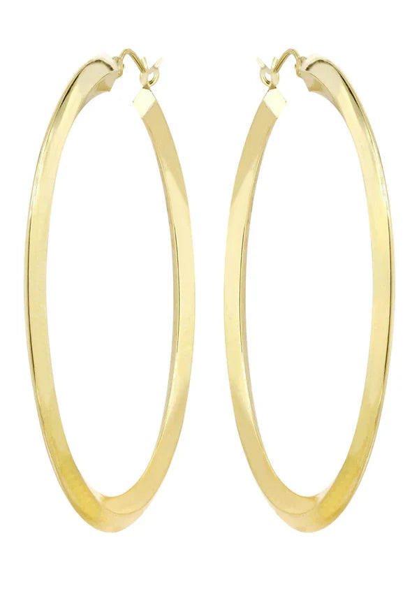 10K Gold Hoop Earrings | Customizable Size