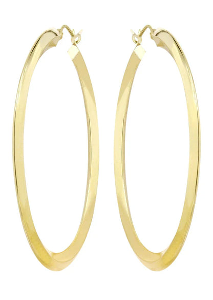 10K Gold Hoop Earrings | Customizable Size