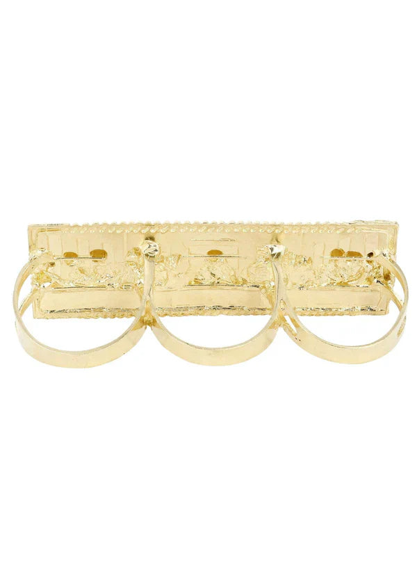 Last Supper Rectangle Ring | 10K Solid Yellow Gold