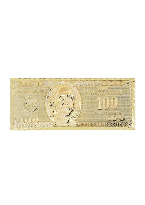 Mens $100 Dollor Bill Ring | 10K Solid Yellow Gold