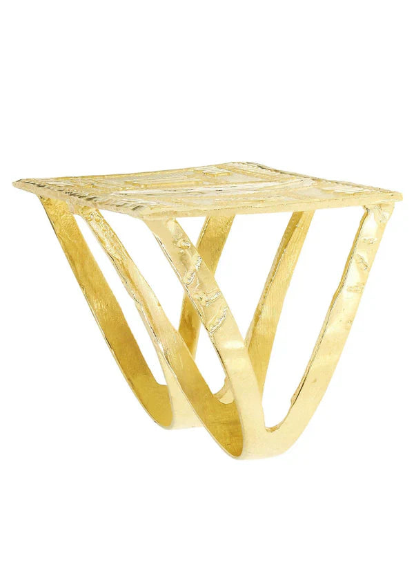 $100 Dollar Bill #.2 Triple Finger Ring | 10K Solid Yellow Gold