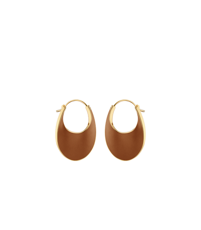 Éole Slim Hoop Earrings - Camel Leather