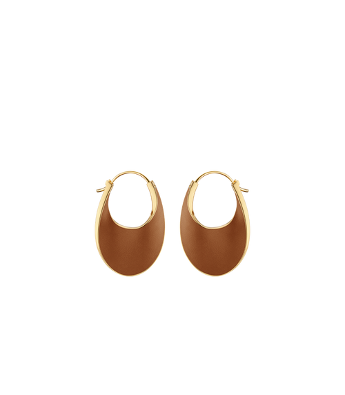 Éole Slim Hoop Earrings - Camel Leather