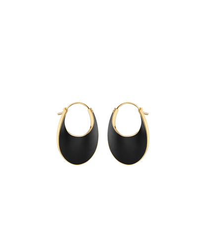 Éole Slim Hoop Earrings - Black Leather