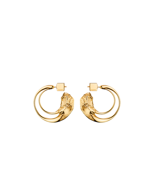 Eroz Hoop Earrings - 24 carat gold gilded