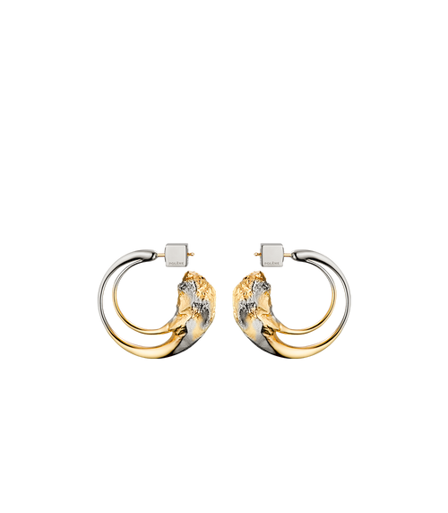 Eroz Hoop Earrings - Duo palladium with 24 carat gold plating