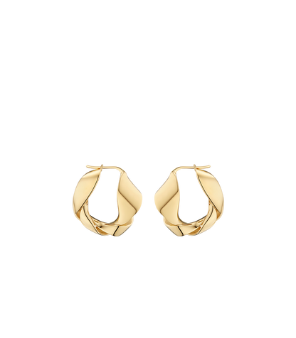 Éole Wavy Hoop Earrings - 24 carat gold-gilded