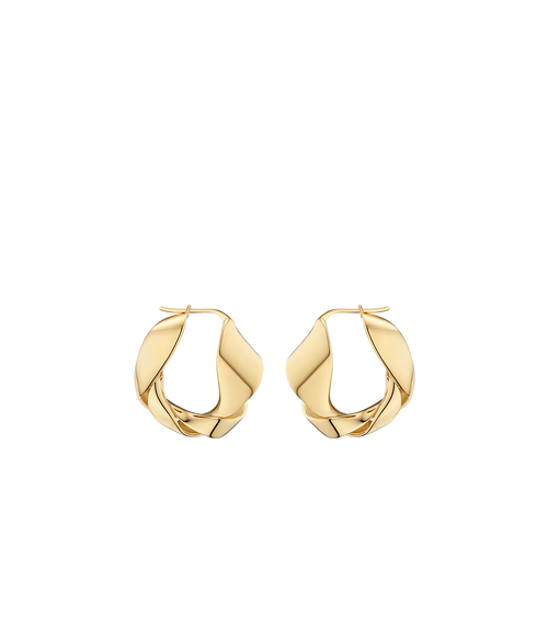 Éole Wavy Hoop Earrings - 24 carat gold-gilded
