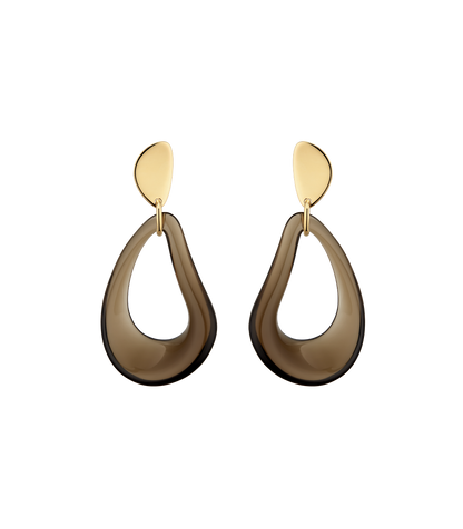Naé Drop Earrings - Smoked glass
