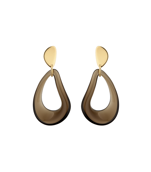 Naé Drop Earrings - Smoked glass
