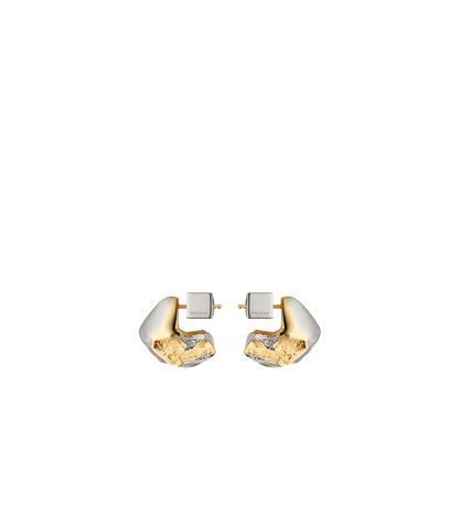 Eroz Stud Earrings - Duo palladium with 24 carat gold plating