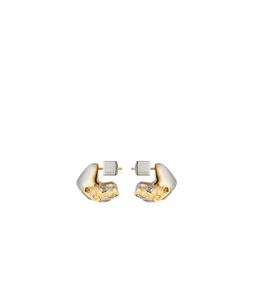 Eroz Stud Earrings - Duo palladium with 24 carat gold plating