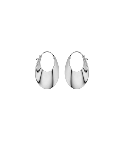 Éole Slim Hoop Earrings - Silver in rhodium-plated brass