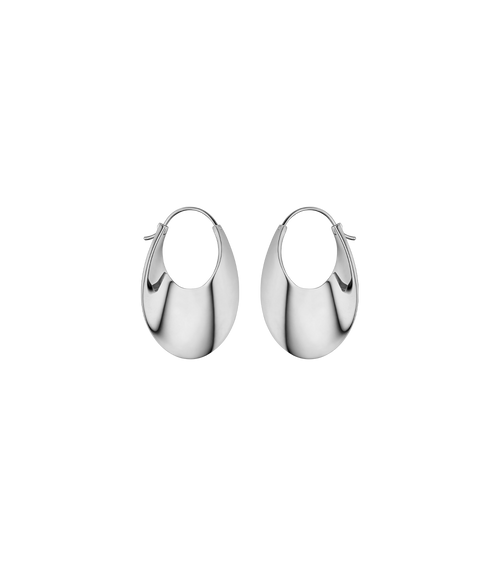 Éole Slim Hoop Earrings - Silver in rhodium-plated brass