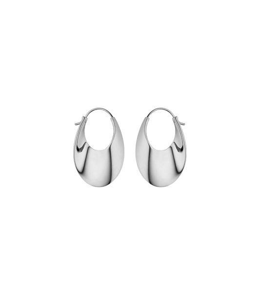 Éole Slim Hoop Earrings - Silver in rhodium-plated brass