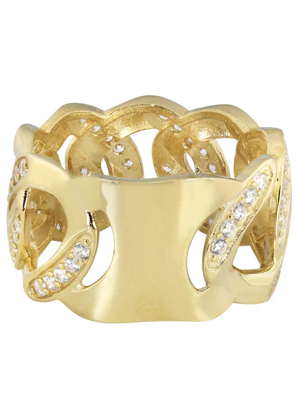 Mens Cuban Pinky Ring | 10K Solid Yellow Gold