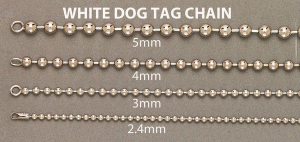 Dog Tag Chain 10K/14K - White Gold