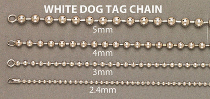 Dog Tag Chain 10K/14K - White Gold