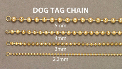 Dog Tag Chain 10K/14K - Yellow Gold