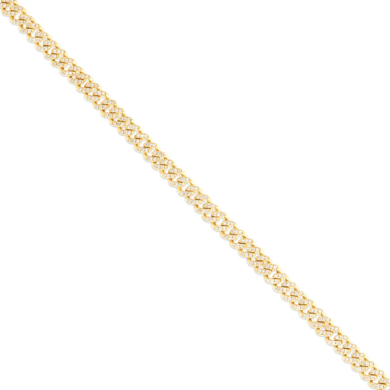10K Gold Diamond Cuban Bracelet | 3 Color Option Available